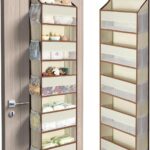 Yecaye 1 Pc 5 Tier Over the Door Organizer with 15 Pockets | 44lb Load Over the Door Storage | No Sagging Closet Organizers and Storage | Versatile Nursery Hanging Organizers for Home Dorm - Beige