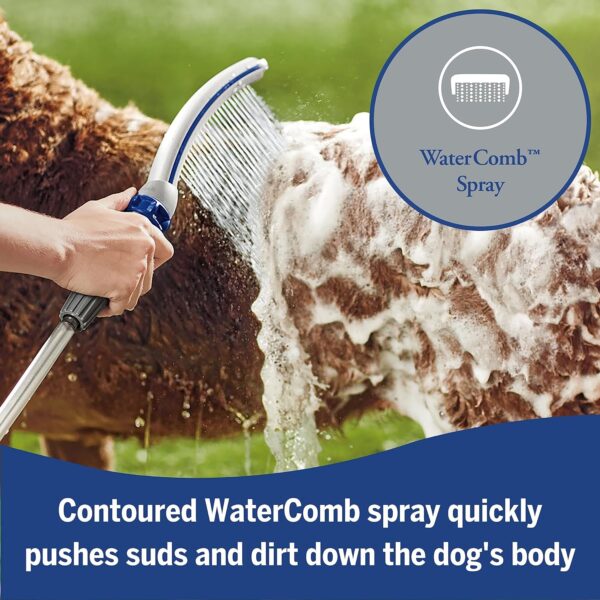 Waterpik Pet Wand Pro Dog Shower Attachment for Fast and Easy Dog Bathing and Cleaning, Indoor and Outdoor Sprayer Includes 8-Foot Flex Hose, Blue/Grey, PPR-252E - Image 3